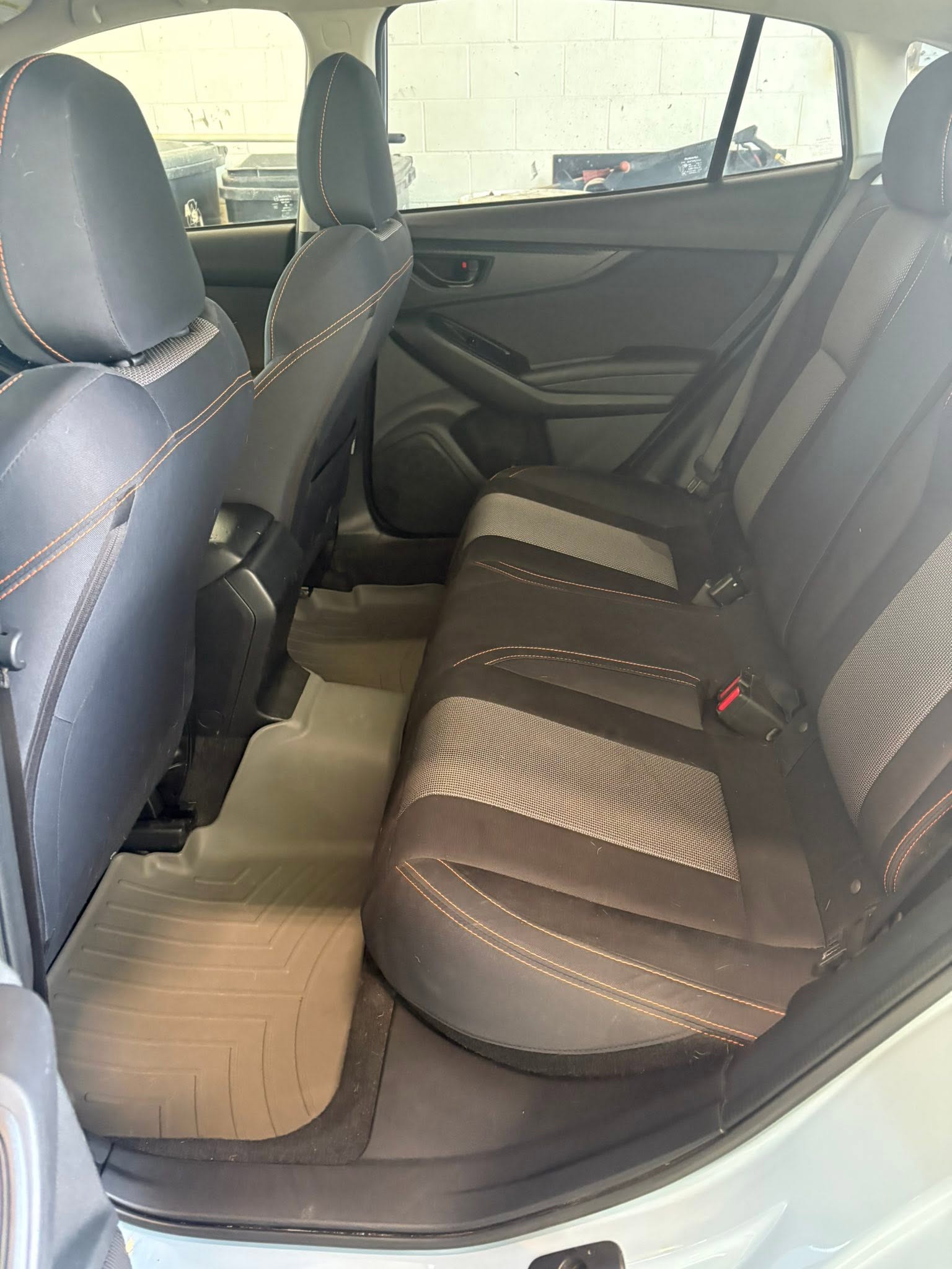The same seats and carpet after the pet hair was removed